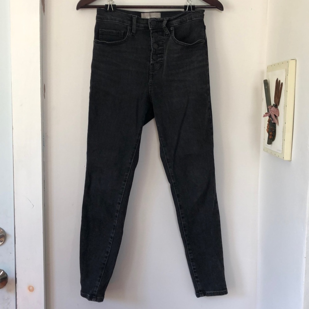 Everlane High Rise Button Fly Stretch Skinny Jeans